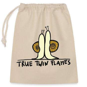 true twin flames - Verschließbarer Geschenkbeutel aus Baumwolle (25x30cm) - Natur - Vorne