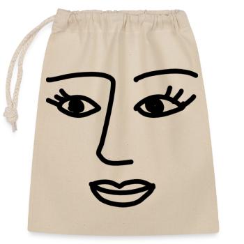 Art Face Artist Woman - Closable cotton gift bag (25x30cm) - nature - Front