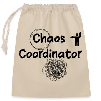 Chaos Coordinator - Closable cotton gift bag (25x30cm) - nature - Front