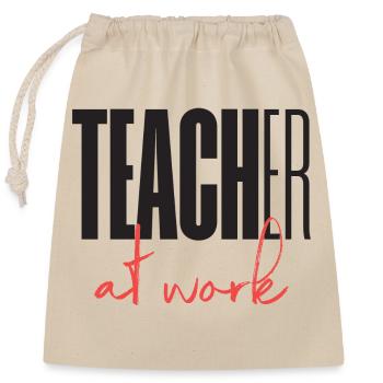 Enseignant au travail - Sac cadeau en coton avec cordon (25 x 30 cm) - nature - Devant