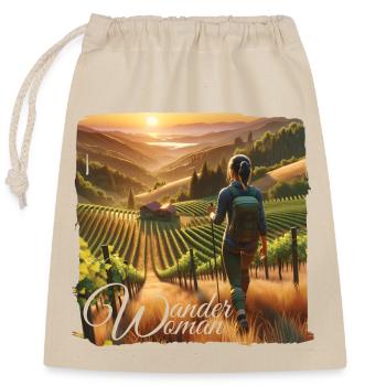 Wander Woman Berge Trekking Wandern Damen - Verschließbarer Geschenkbeutel aus Baumwolle (25x30cm) - Natur - Vorne