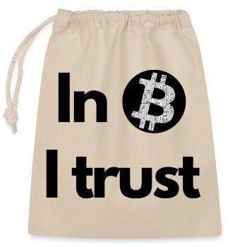 Crypto : Dans Bitcoin, nous faisons confiance au BTC - Sac cadeau en coton avec cordon (25 x 30 cm) - nature - Devant