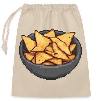 Crunchy Pixels Snack Bowl - Closable cotton gift bag (25x30cm) - nature - Front