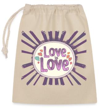 Love is love 2 - Closable cotton gift bag (25x30cm) - nature - Front