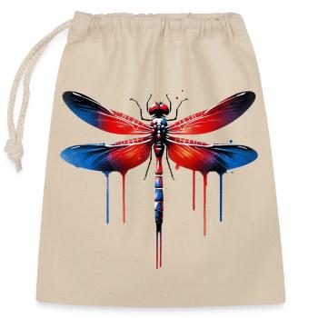 Libellule - Sac cadeau en coton avec cordon (25 x 30 cm) - nature - Devant