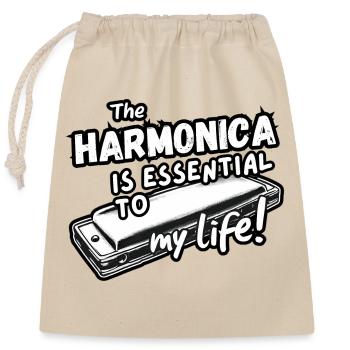Harmonica Is Essential - Sac cadeau en coton avec cordon (25 x 30 cm) - nature - Devant