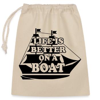 Voile, sports nautiques, vent - Sac cadeau en coton avec cordon (25 x 30 cm) - nature - Devant