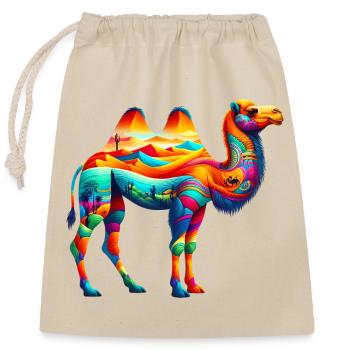 Camel - Closable cotton gift bag (25x30cm) - nature - Front
