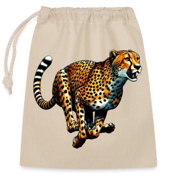 Guépard - Sac cadeau en coton avec cordon (25 x 30 cm) - nature - Devant