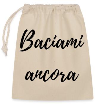 Baciami Ancora – Romantic Italian Phrase - Closable cotton gift bag (25x30cm) - nature - Front