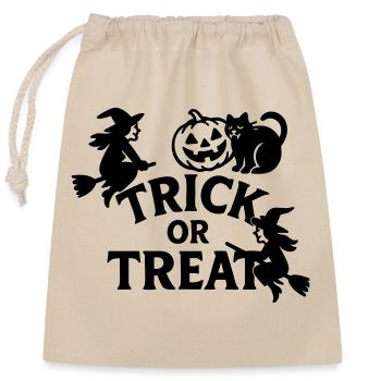 Trick or Treat Halloween - Verschließbarer Geschenkbeutel aus Baumwolle (25x30cm) - Natur - Vorne