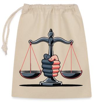 Justice Scales Illustration - Closable cotton gift bag (25x30cm) - nature - Front