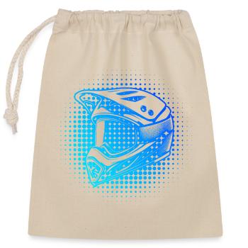 Conception numérique du casque de motocross - Sac cadeau en coton avec cordon (25 x 30 cm) - nature - Devant