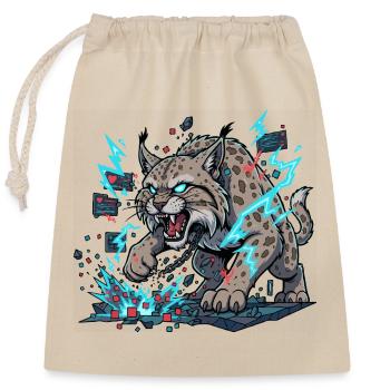 Cyber linx - Sac cadeau en coton avec cordon (25 x 30 cm) - nature - Devant