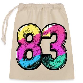 83 Number Colorful - Closable cotton gift bag (25x30cm) - nature - Front
