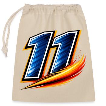 Numéro 11 Maillot de football Vitesse d’ailier - Sac cadeau en coton avec cordon (25 x 30 cm) - nature - Devant