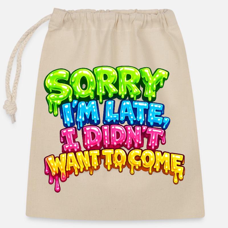 Neon Boiling Late Message - Closable cotton gift bag (25x30cm) - nature