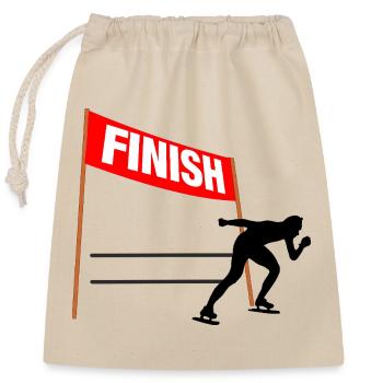Skating Finish Custom - Closable cotton gift bag (25x30cm) - nature - Front