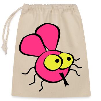Fly - Closable cotton gift bag (25x30cm) - nature - Front