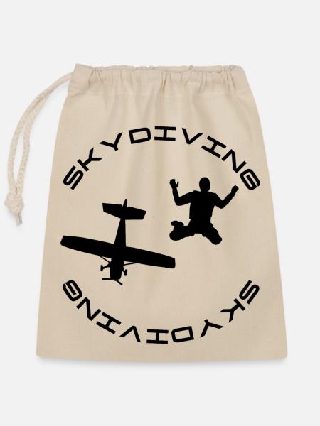skydiving - Verschließbarer Geschenkbeutel aus Baumwolle (25x30cm) - Natur