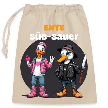 Duck Sweet - Sour - Closable cotton gift bag (25x30cm) - nature - Front
