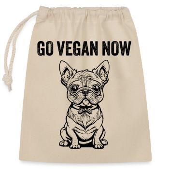 GO VEGAN NOW - Closable cotton gift bag (25x30cm) - nature - Front