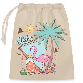 Aloha Sommer - Verschließbarer Geschenkbeutel aus Baumwolle (25x30cm) - Natur - Vorne