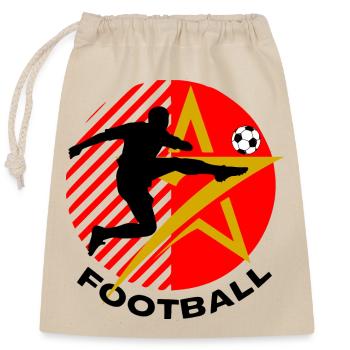 Football - Closable cotton gift bag (25x30cm) - nature - Front