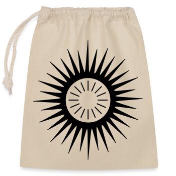 Geometric Sunburst Symbol - Closable cotton gift bag (25x30cm) - nature - Front