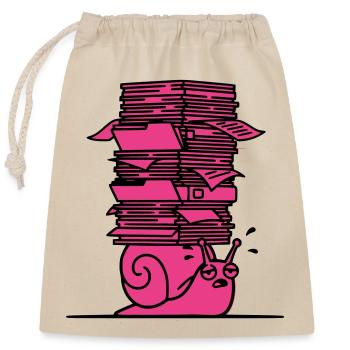 Snail Files Office Colorful - Closable cotton gift bag (25x30cm) - nature - Front