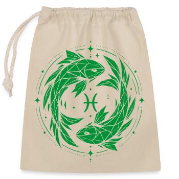Pisces Symbol – Gentle & Modern - Closable cotton gift bag (25x30cm) - nature - Front