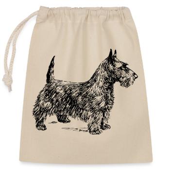 Schottischer Terrier - Verschließbarer Geschenkbeutel aus Baumwolle (25x30cm) - Natur - Vorne