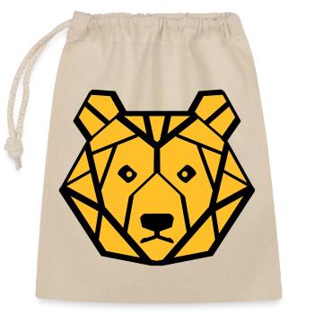 bear - Closable cotton gift bag (25x30cm) - nature - Front