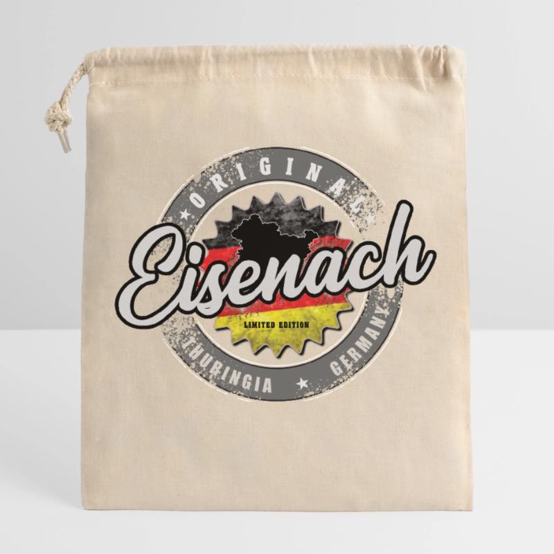Original Germany Thuringia Eisenach Thuringian Forest Closable cotton gift bag (25x30cm)