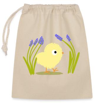 Osterkücken - Closable cotton gift bag (25x30cm) - nature - Front