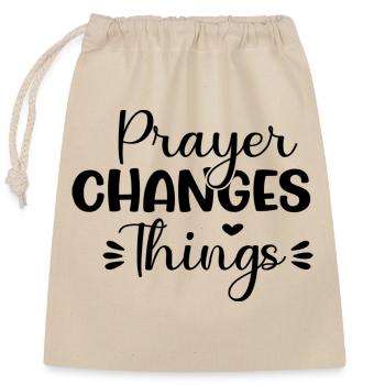 Prayer Changes Things - Closable cotton gift bag (25x30cm) - nature - Front
