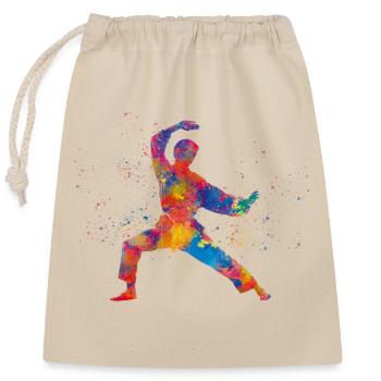 Karate-martial art - Closable cotton gift bag (25x30cm) - nature - Front