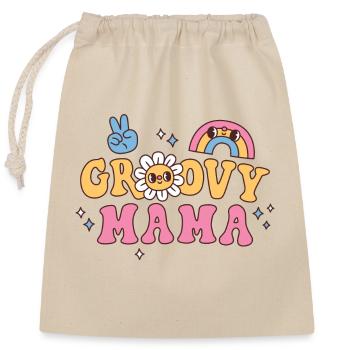 Groovy Mama Hippie Flower And Rainbow - Closable cotton gift bag (25x30cm) - nature - Front