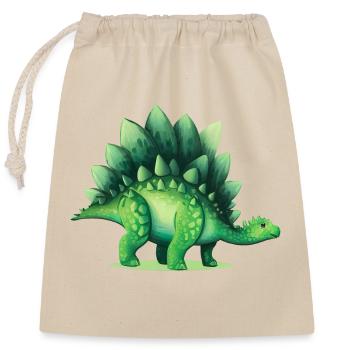 Dinosaur Stegosaurus Green Lizard Gift - Closable cotton gift bag (25x30cm) - nature - Front