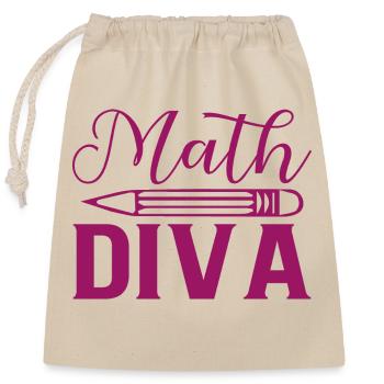 Math Diva, For all divas who love mathematics - Closable cotton gift bag (25x30cm) - nature - Front