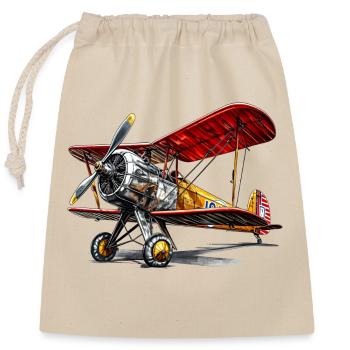 Des voitures anciennes sont également disponibles pour les avions - Sac cadeau en coton avec cordon (25 x 30 cm) - nature - Devant