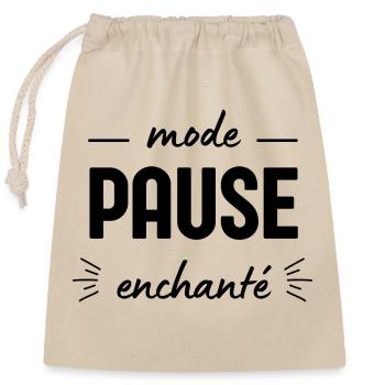 Enchanted Pause Mode - Closable cotton gift bag (25x30cm) - nature - Front