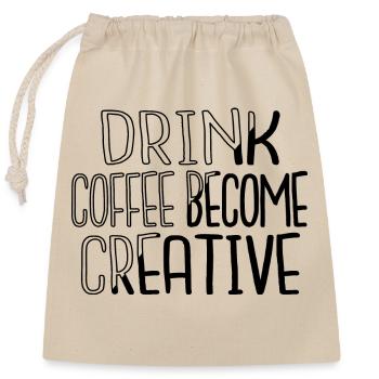 coffee experiences happy funny sayings - Verschließbarer Geschenkbeutel aus Baumwolle (25x30cm) - Natur - Vorne