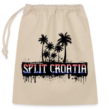 Split croatia football soccer dalmatia tourism - Closable cotton gift bag (25x30cm) - nature - Front