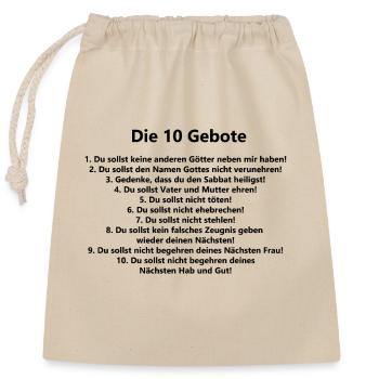 10 commandements - Sac cadeau en coton avec cordon (25 x 30 cm) - nature - Devant