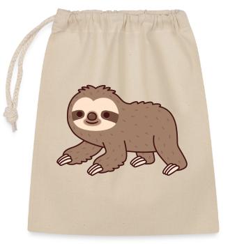 Cute Crawling Sloth - Closable cotton gift bag (25x30cm) - nature - Front