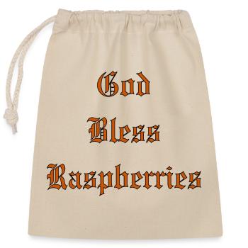 GodBlessRaspberries - Closable cotton gift bag (25x30cm) - nature - Front