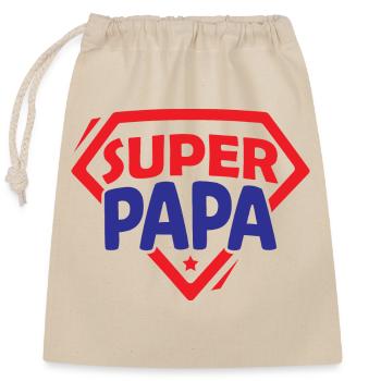 Super dad - Closable cotton gift bag (25x30cm) - nature - Front
