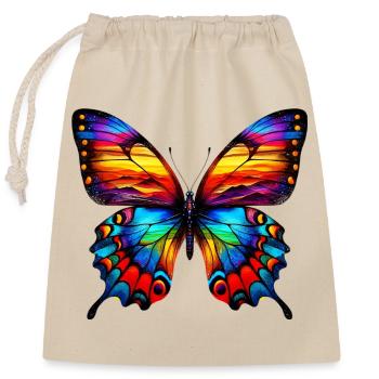 Papillon - Sac cadeau en coton avec cordon (25 x 30 cm) - nature - Devant