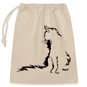 Maine Coon Cat - Closable cotton gift bag (25x30cm) - nature - Front